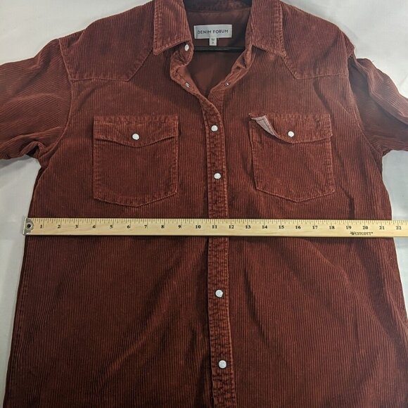 Aritzia Denim Forum Nina Orange Corduroy Button Jacket Shirt Long Sleeve 2 - Picture 11 of 13